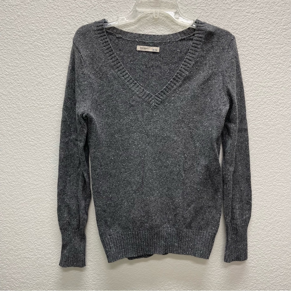 Old Navy Sweater Womens Medium Gray V Neck Pullover Classic